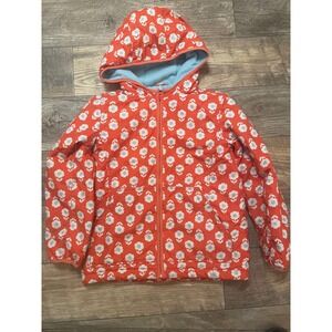 Mini Boden‎ Orange Floral Fleece Lined Hooded Jacket Kids 9-10 Years
